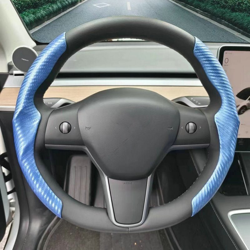 Ultra - thin Carbon Fiber Pattern Steering Wheel Cover for Tesla Model 3/ Y - Tesery Official Store