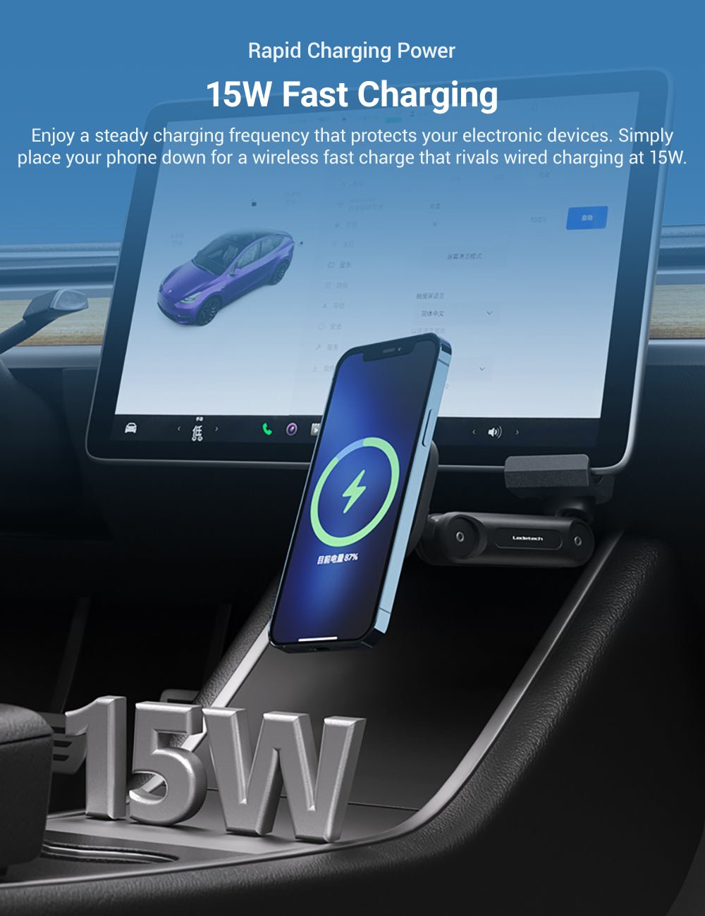 Wireless Charging Phone Mount For Tesla Model 3/Y/S/X - Tesery Official Store