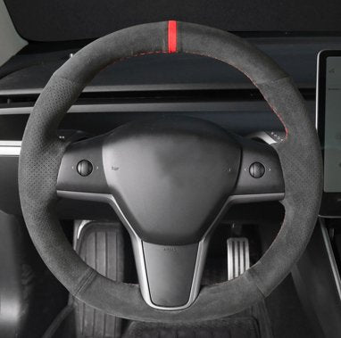 Alcantara Steering Wheel Cover for Tesla Model 3 / Y - Tesery Official Store