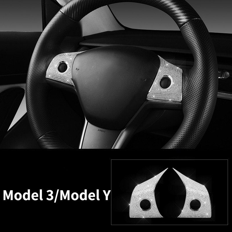 Bling Steering Wheel Buttons Decorate for Tesla Model 3 Model Y（2017-2022） - Tesery Official Store