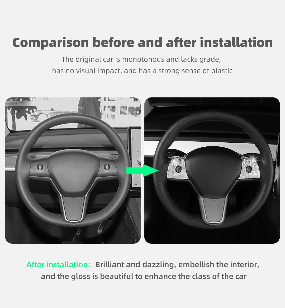 Bling Steering Wheel Buttons Decorate for Tesla Model 3 Model Y（2017-2022） - Tesery Official Store