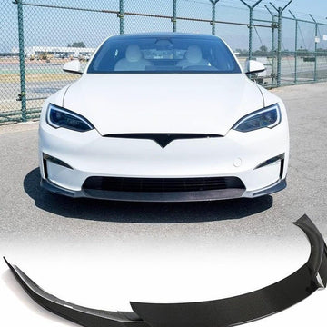 Carbon Fiber Front Lip Spoiler til Tesla Model S 2022-2024.