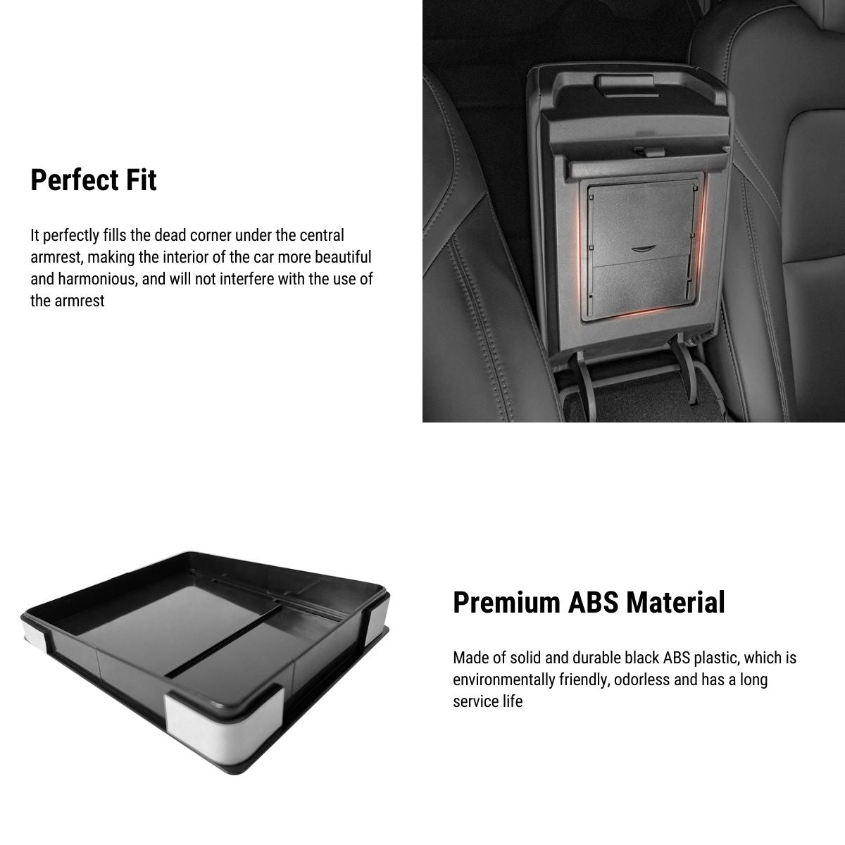 Tesla Model 3 Highland Armrest Hidden Storage Box Press Style