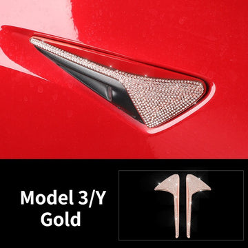 Krystal sidemærkedekoration til Tesla Model 3/Y (2017-2023)