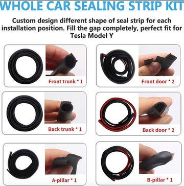 Door Seal Rubber Kit Full-Body Noise Reduction for Model Y