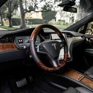 Tesla Model S 2012 - 2020 【Stil 12】 için Figürlü Kül Direksiyon Simidi