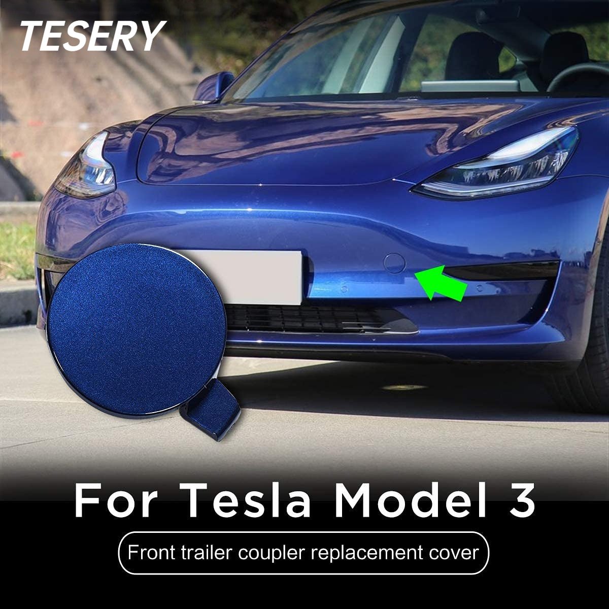 Front Bumper Tow Hole Tow Hitch Cover OEM for Tesla Model 3 2017
