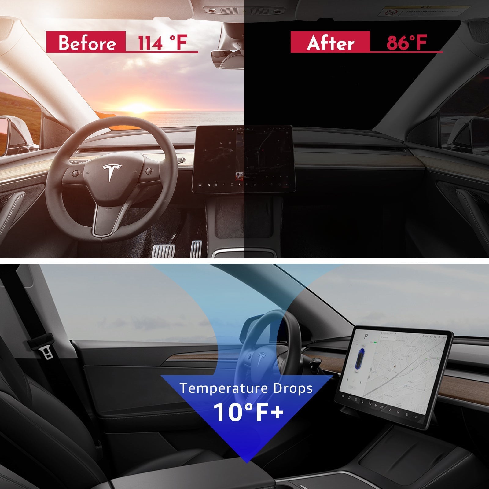 Filtre à air pour Tesla Model 3 2017-2023.10 & modèle Y 2017-2024
