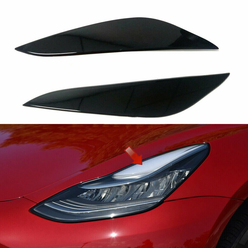 Headlight eyelid trimming eyebrow stickers suitable for Tesla Model 3 （2017-2021） - Tesery Official Store