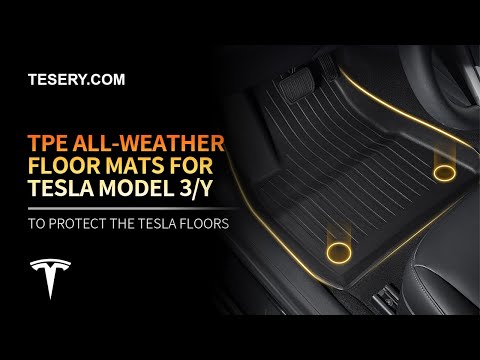 Tesla Model Y Fußmatten TPE Floor Liners 1. & 2. Reihe Allwetterschutz  Schwarz : : Auto & Motorrad
