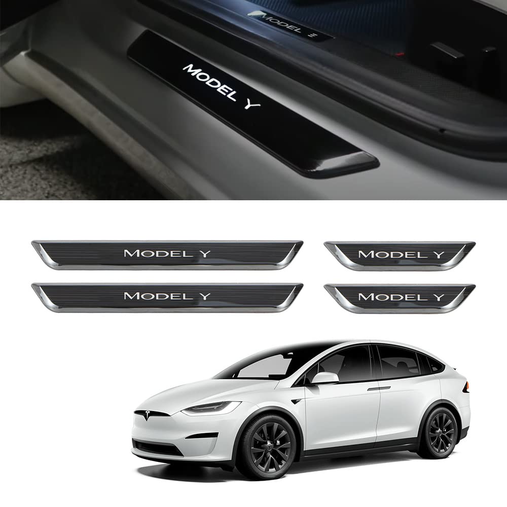 LED Illuminated Door Sills Protector Front & Rear for Model Y / 3 - Tesery Official Store