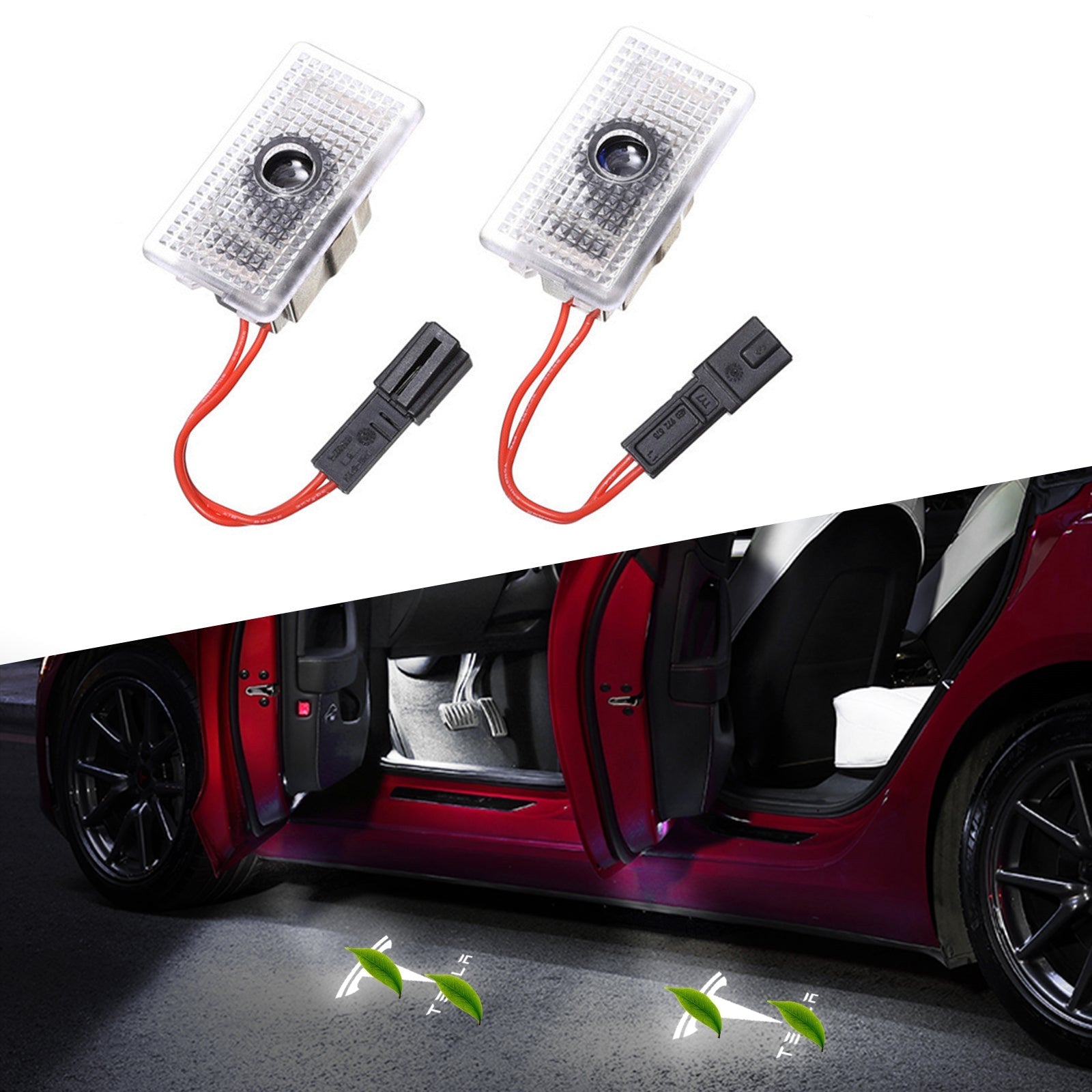 Yougalando Never Fade Car Door Lights Logo Projector for Tesla Puddle  Lights LED Compatible with 2016-2023 Model 3/Y/S/X Accessories Ultra-Bright  Step