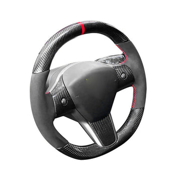 Model 3 / Y Round Suede Steering Wheel【Style 15】