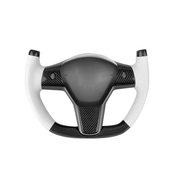 Modify Carbon Fiber Yoke-Style Steering Wheel for Tesla Model 3 / Y