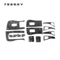 Model 3 / Y Door & Window Switch Panel Covers (14PCS) - Carbon Fiber Interior Mods - Tesery Official Store