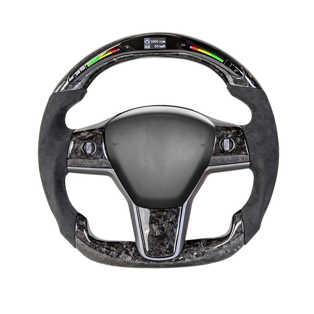 Model 3 / Y LED Sport Alcantara Steering Wheel 【Style 32】 - Tesery Official Store