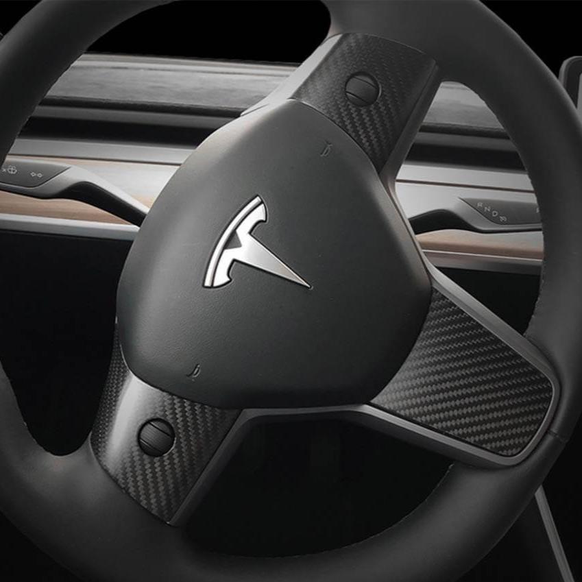 Model 3 / Y Steering Wheel Middle Trim Cover - Carbon Fiber Interior Mods - Tesery Official Store