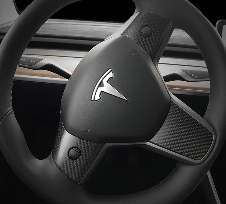 Model 3 / Y Steering Wheel Middle Trim Cover - Carbon Fiber Interior Mods - Tesery Official Store