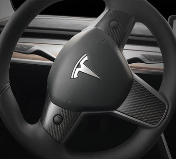 Lenkradschutz aus Echtkohlefaser, passend für Tesla Model 3 Model Y 2017-2022