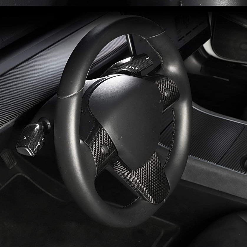 Model 3 / Y Steering Wheel Patch - Carbon Fiber Interior Mods - Tesery Official Store