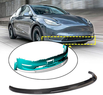 Real Carbon Fiber Front Lip Spoiler til Tesla Model Y 2020-2024 [JC Style]