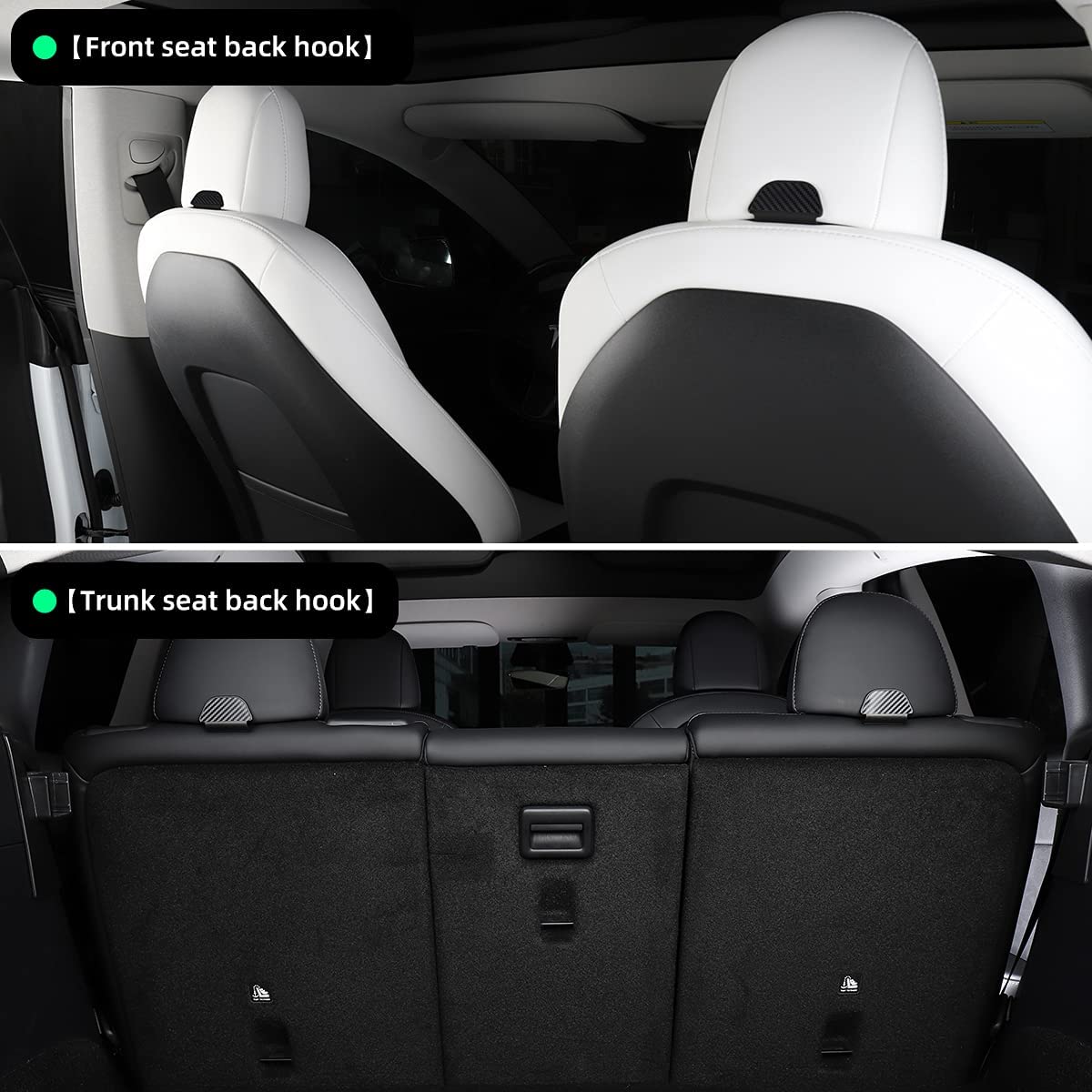 Rear Trunk Seat Hook for Tesla Model Y (2020-2023) Red Veneer (Suede)