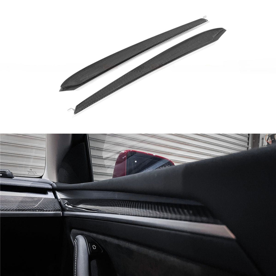 Repalcement Real Carbon Fiber Front Door Trim Panel for Model 3 / Y 2021-2023 - Tesery Official Store