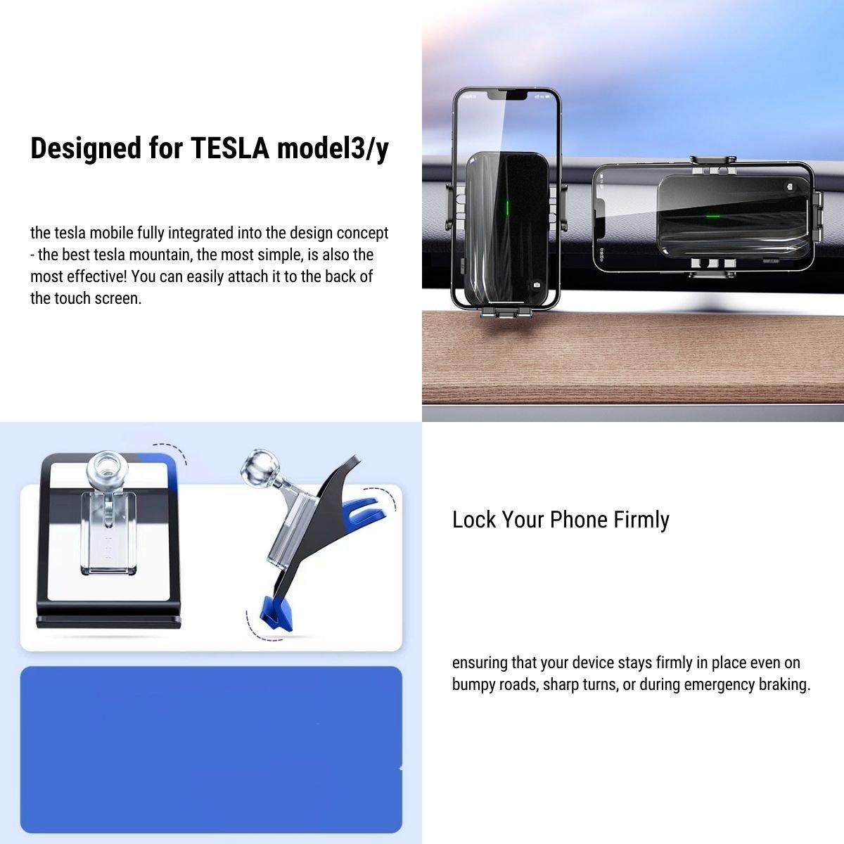 Solar Mobile Phone Holder for Tesla Model 3/Y - Tesery Official Store