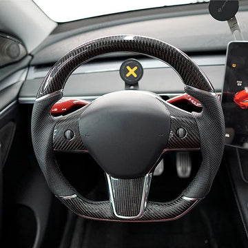 Sport Grip Carbon Fiber Steering Wheel for Tesla Model 3 / Y 【Style 40】