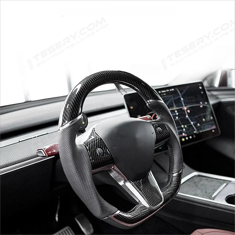 Tesla Model 3 / Y Sport Carbon Fiber Steering Wheel | Tesery