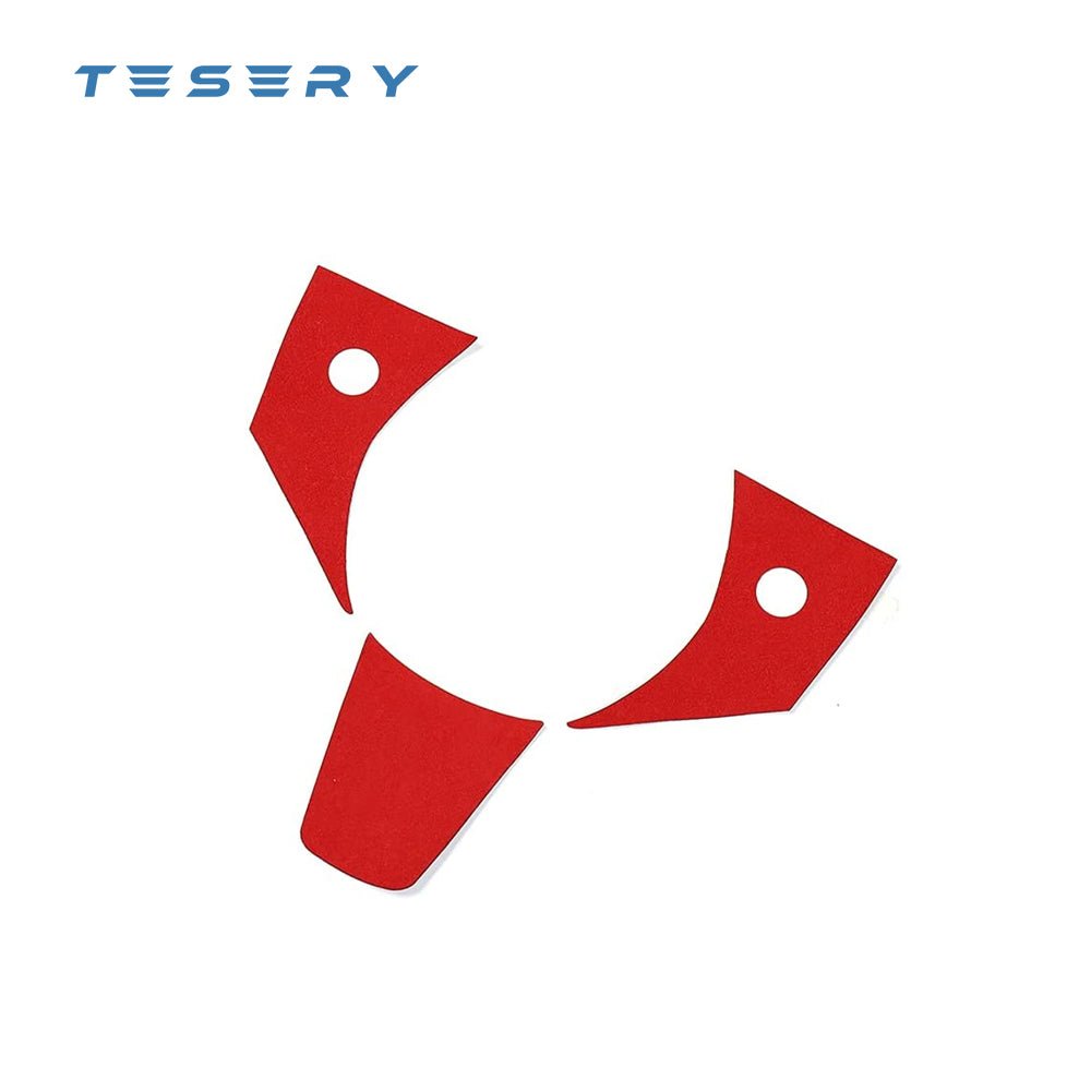 Suede modified steering wheel patch 3-piece set for Tesla Model 3/Y (2017-2022) - Tesery Official Store