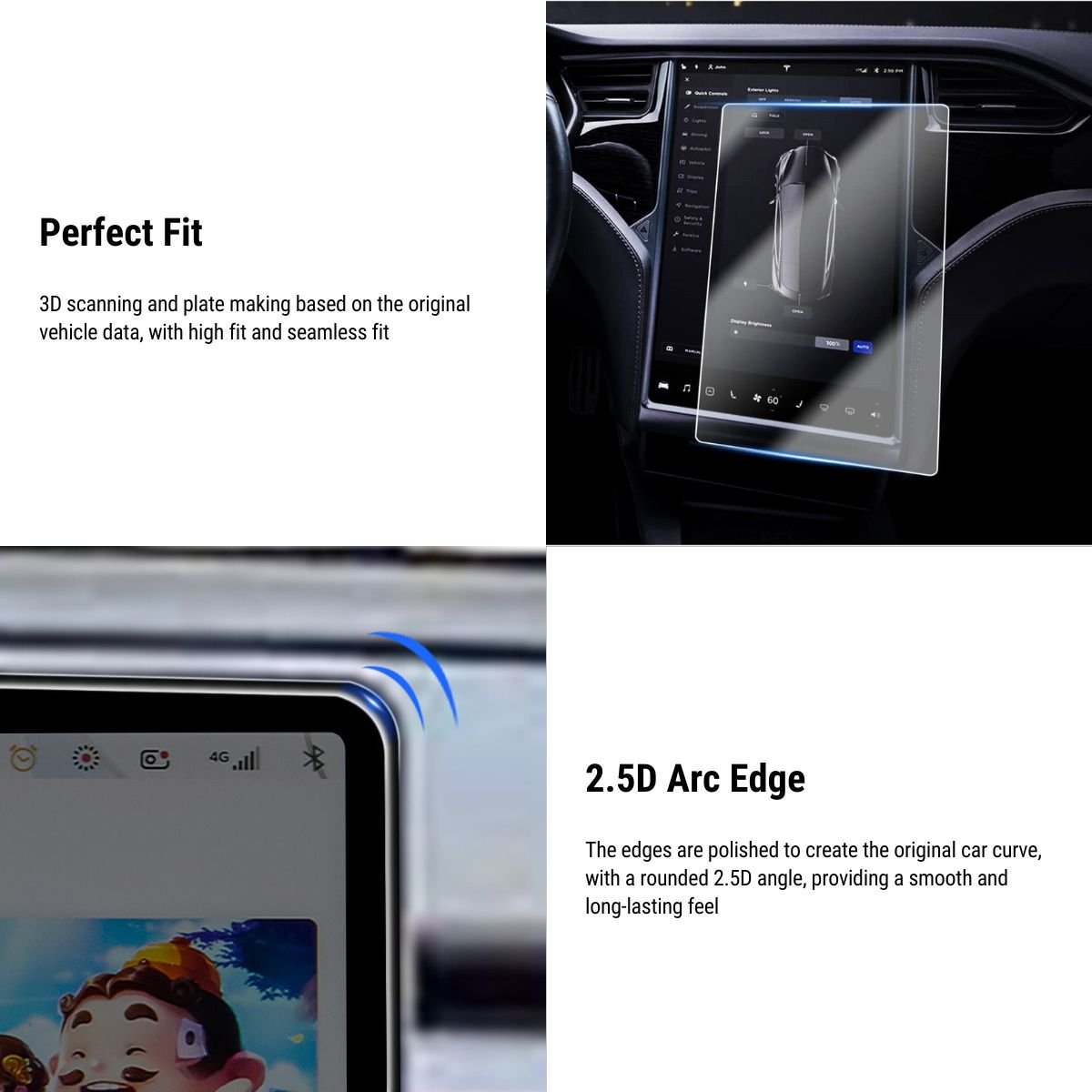 Tempered Glass Screen Protector for Model S/X 2pcs【17 inch】 - Tesery Official Store