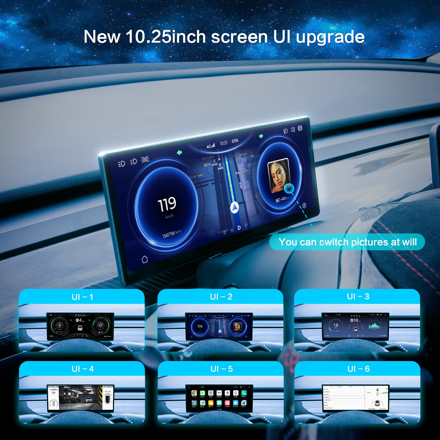 9'' Instrumententafel Mittelkonsole Dashboard Touchscreen geeignet