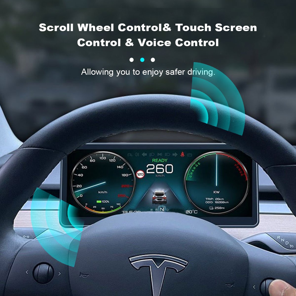 6.2'' HUD Screen Dashboard Panel Head Up Display For Tesla Model 3 Highland