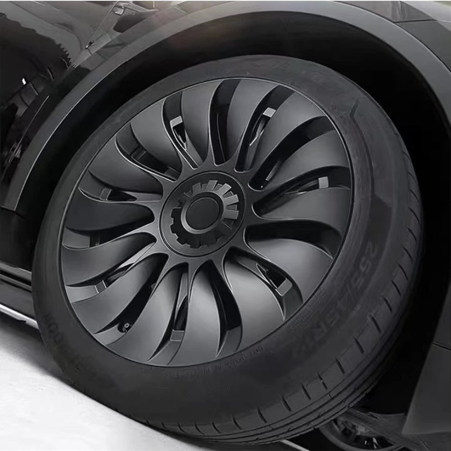TESERY Tesla Model Y 19' 20' Uberturbine Wheel Covers 4pcs Matt Black / 20’‘