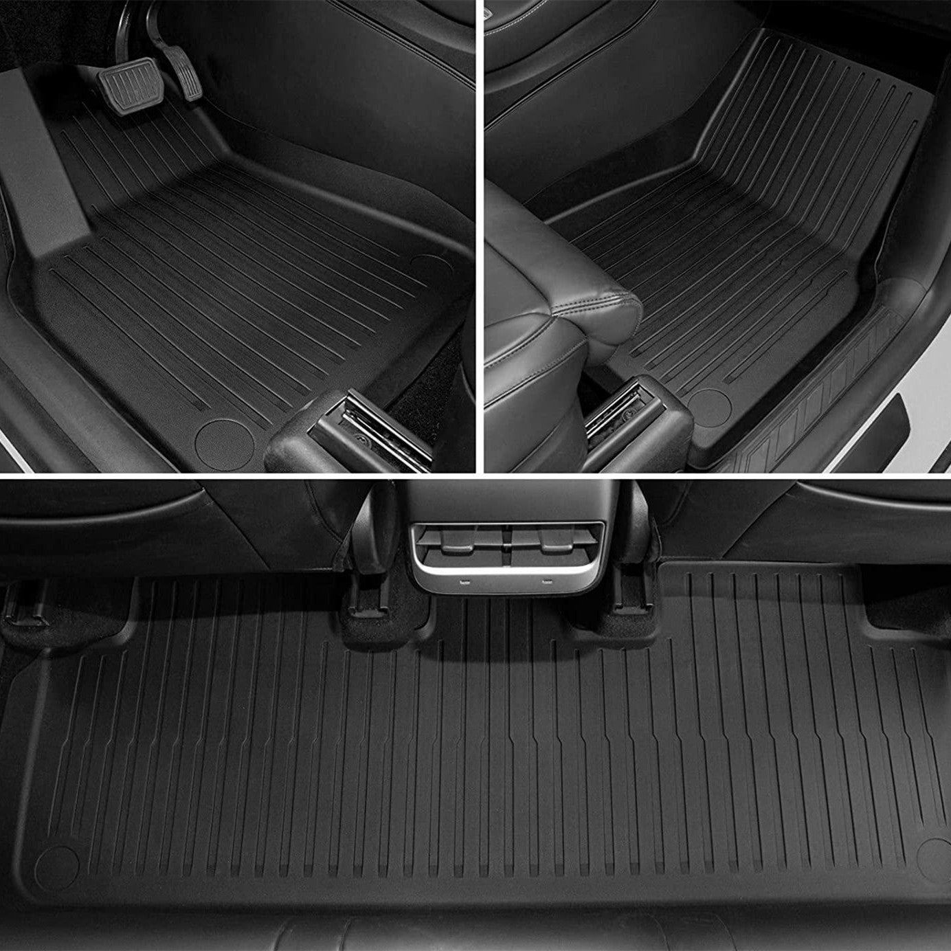 Tesla Model Y Floor Mat Set - Vegan Leather - 3 piece set – E