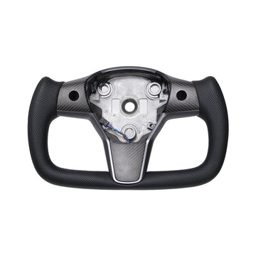 TESERY Perforated Leather Yoke Steering Wheel for Tesla Model 3 / Y【Style 35】
