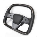 Tesla Model S Plaid 2021+ Yoke D-Round Carbon Fiber Steering Wheel Mods - Tesery Official Store