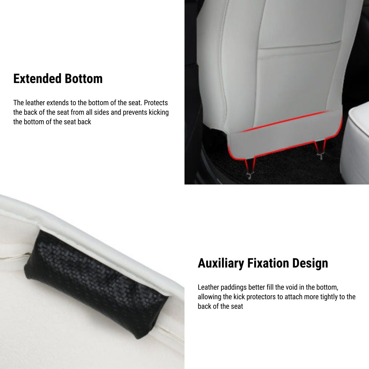 Lattice Leather Seat Back Protector for Tesla Model 3 2017-2023.10