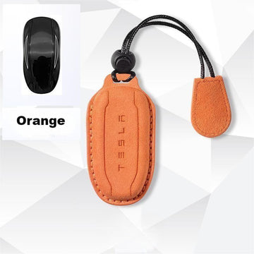 Tumbled læder nøgletaske til Tesla model3/Y/S