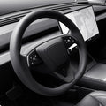 Tumbled Leather Steering Wheel Panel for Tesla Model 3 Highland - Tesery Official Store