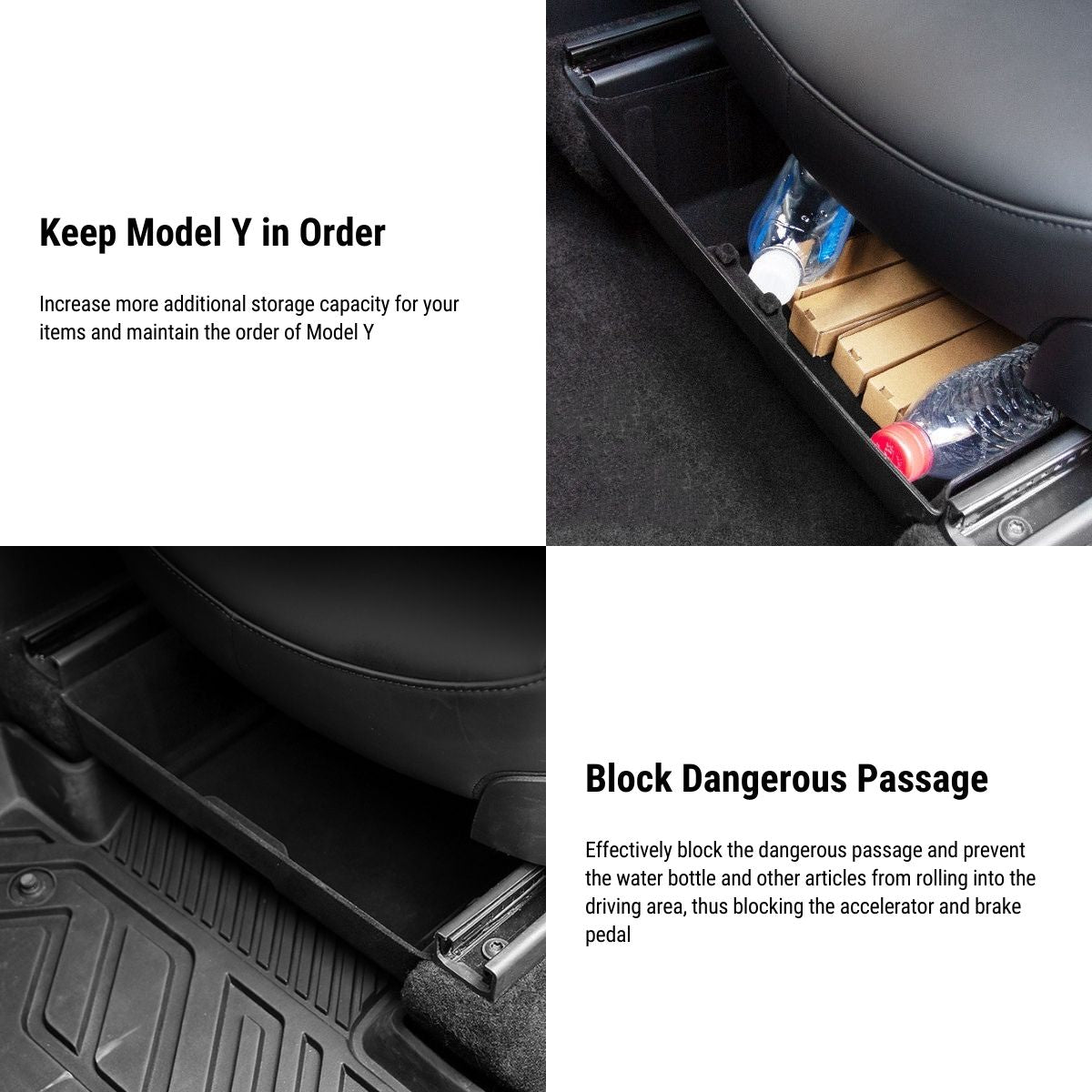Tesla Model Y Underseat Storage Box - TESERY Double-Sided ABS