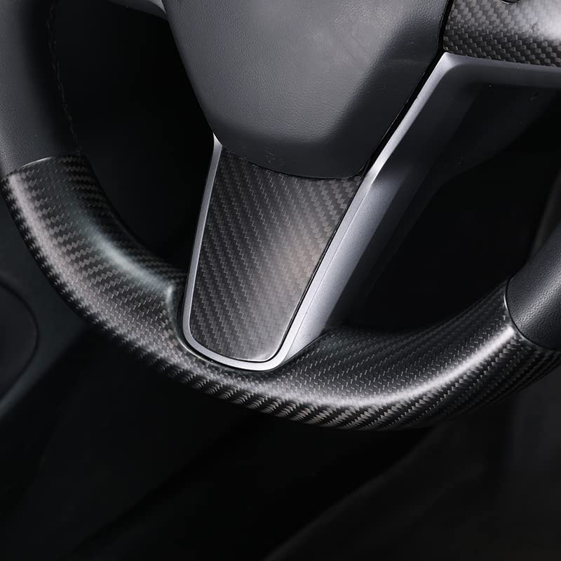 Upper / Lower Parts Steering Wheel Accessories for Tesla Model 3 / Y - Carbon Fiber Interior Mods - Tesery Official Store