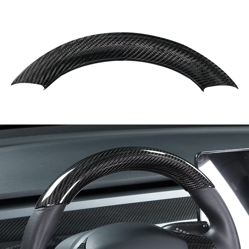 Upper / Lower Parts Steering Wheel Accessories for Tesla Model 3 / Y - Carbon Fiber Interior Mods - Tesery Official Store