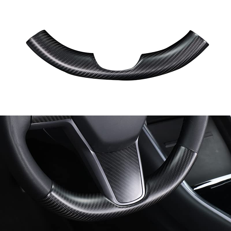 Upper / Lower Parts Steering Wheel Accessories for Tesla Model 3 / Y - Carbon Fiber Interior Mods - Tesery Official Store