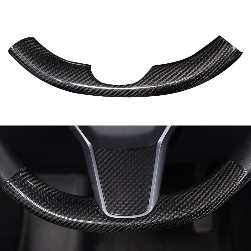 Upper / Lower Parts Steering Wheel Accessories for Tesla Model 3 / Y - Carbon Fiber Interior Mods - Tesery Official Store